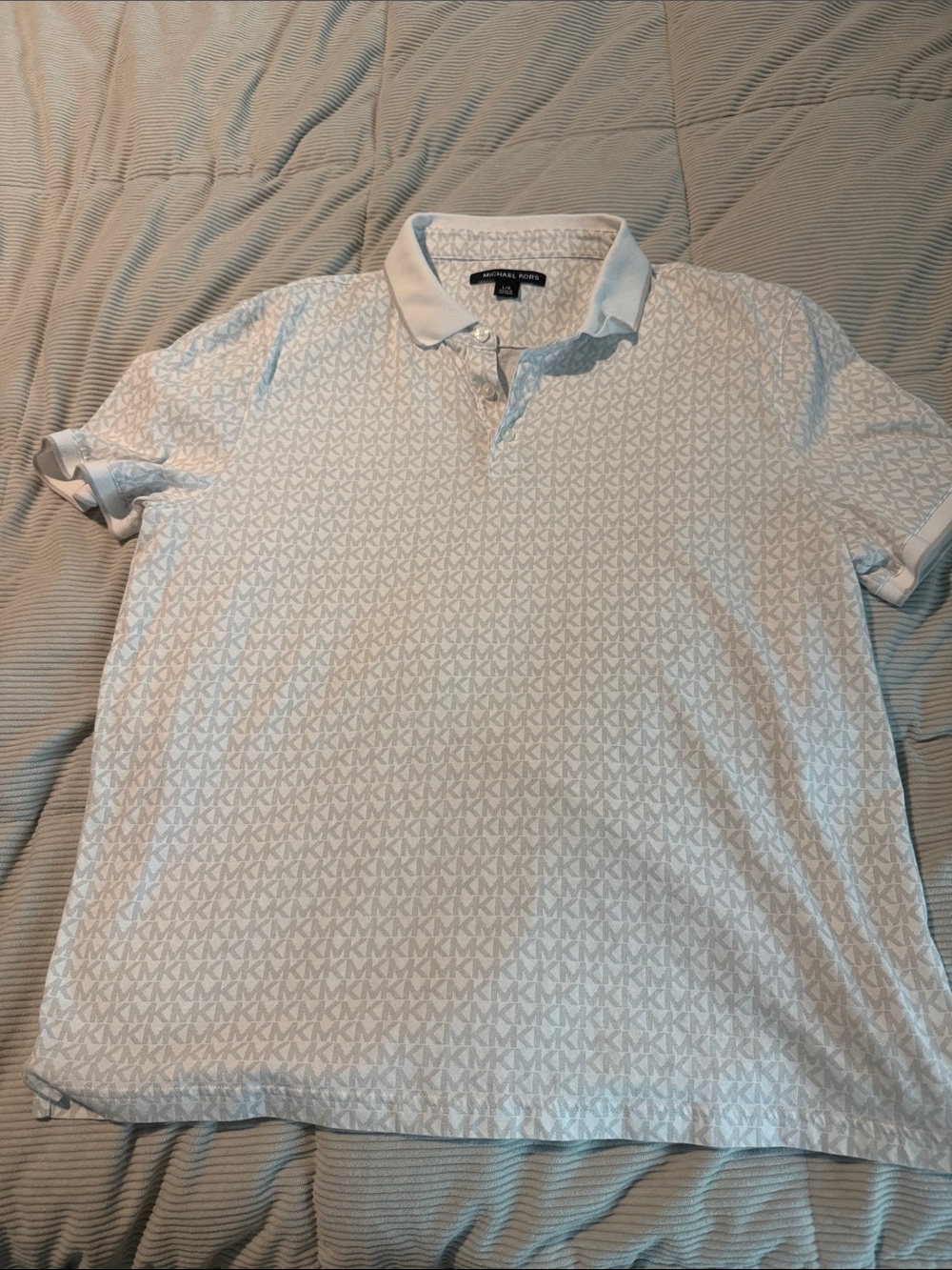 Michael Kors Light White Logo-Pattern Polo